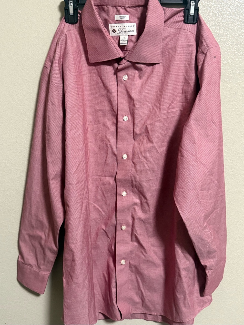 Joseph Abboud Men's Rose Pink Button-Front Dress Shirt